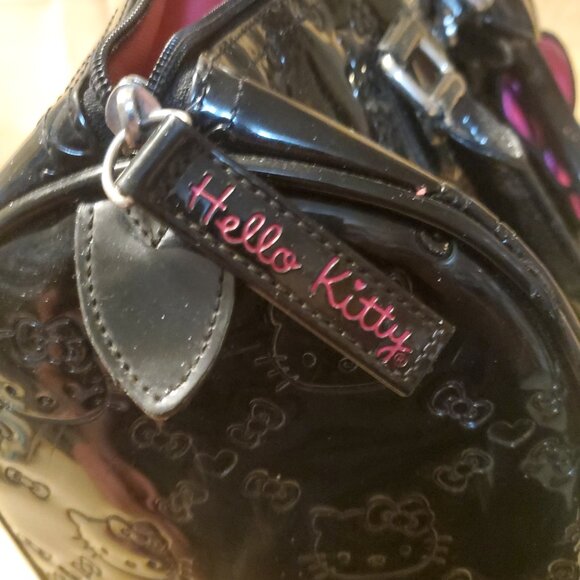 Loungefly Hello Kitty Black Embossed Bowler Bag - Picture 9 of 9